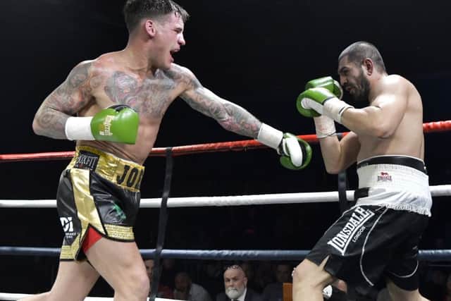 Joel McIntyre, left, in action against Tayar Mehmed in February Picture: Neil Marshall (171737-443)