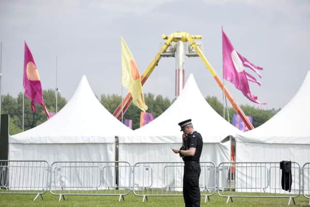 Police outside Mutiny Festival in Portsmouth on Sunday.

 
Picture: Solent News