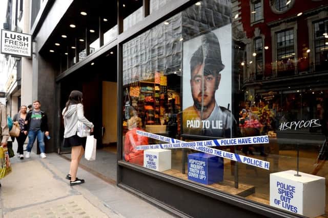 The Lush store on Oxford Street, London, one of more than 100 of their high street cosmetic stores facing backlash for featuring a 'damaging and distasteful' campaign criticising undercover policing. Picture: PA Wire