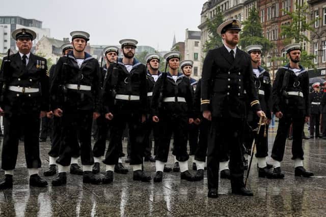 Pictured: A Guard of Honour from HMS Sherwood in Nottingham during the Freedom of the City Parade