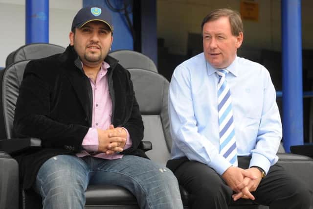Sulaiman Al Fahim, left, with Peter Storrie