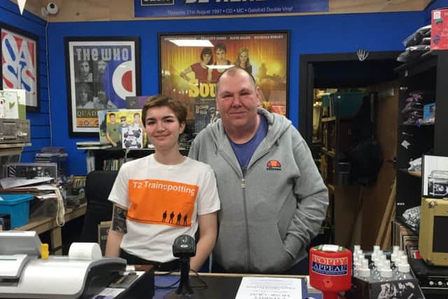 Simon Dampier and Sophie Paines at Heathen Chemistry record shop