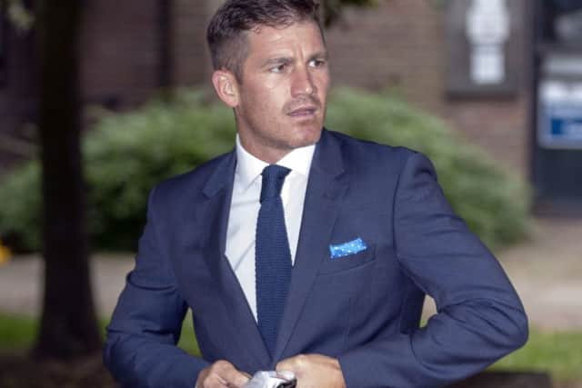 Footballer Ben Chorley, who was fined Â£1,000 for taking a photograph and a short clip during the hearing of Jason Puncheon, leaving Staines Magistrates' Court. Picture: Steve Parsons/PA Wire