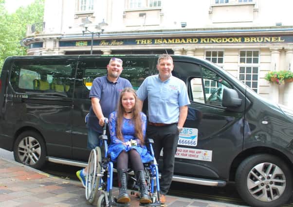 Rhianna Summut  with Lucas Henningham and Dave Campbell from Aqua Cars