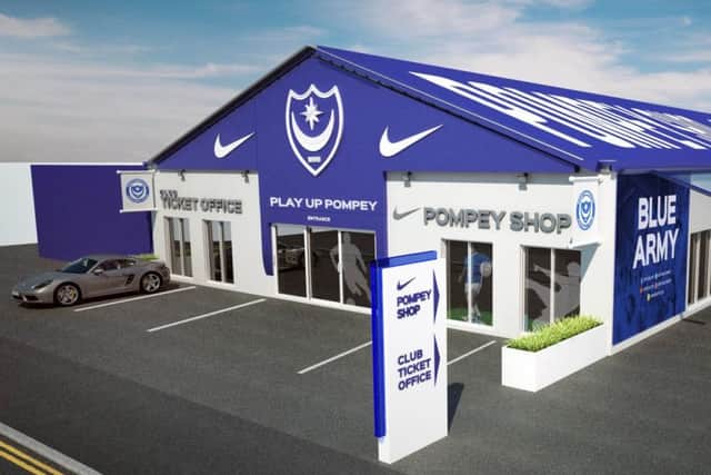 An artist's impression of the new Pompey store. Picture: Portsmouth FC