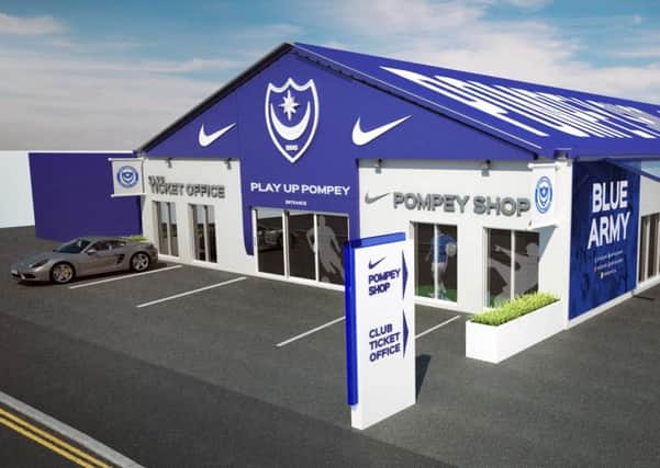 An artist's impression of the new Pompey store. Picture: Portsmouth FC