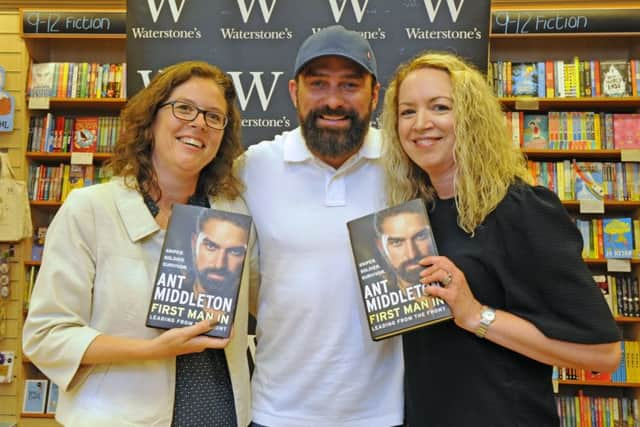 'Ant' Middleton with, left, Claire Middleton from Lee-on-the Solent and, right, her friend Rae Gamblin from Gosport 

Picture by: Malcolm Wells