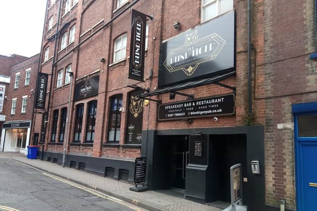 The Blind Tiger, Spring Street, Landport, Portsmouth, and, below, the Detective's fry-up.