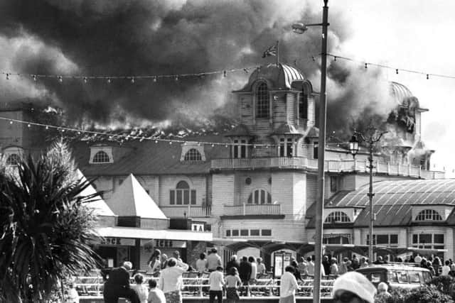 South Parade Pier on fire 11th June 1974 Picture: 4343-4