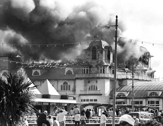 South Parade Pier on fire 11th June 1974 Picture: 4343-4