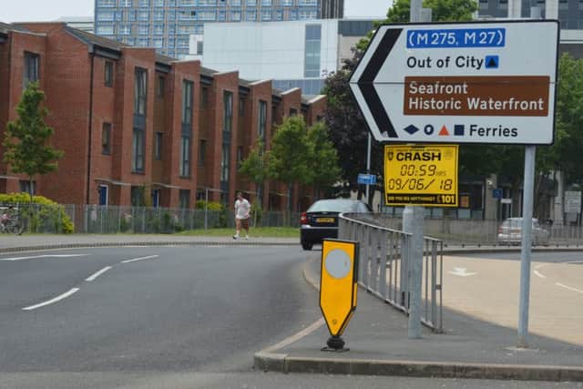 A man has died after a motorbike crash in Winston Churchill Avenue, Portsmouth. Picture: David George