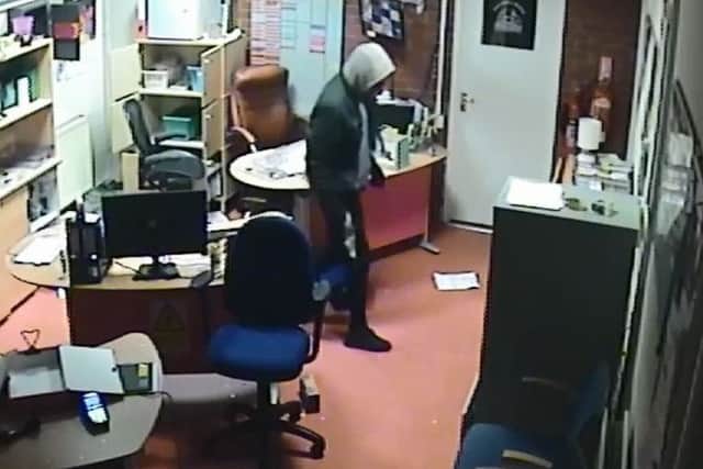 A burglar caught on CCTV at Jacob's Well in Gosport on June 8
