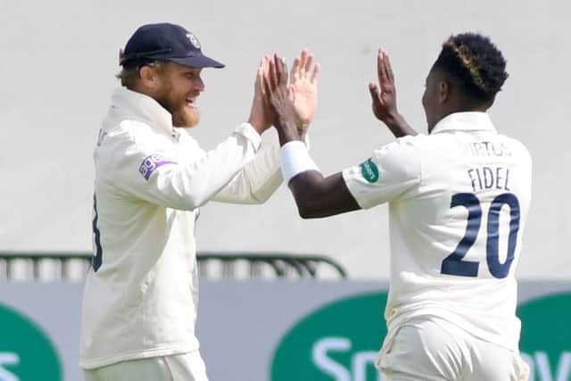 Hampshire fast bowler Fidel Edwards took five wickets in Surrey's first innings. Picture: Neil Marshall