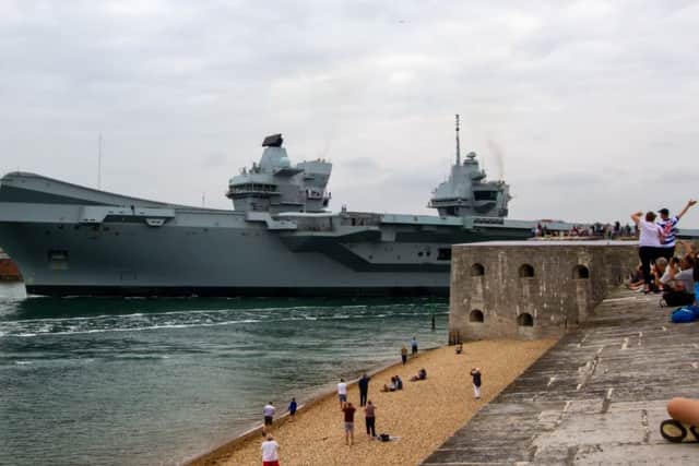 HMS Queen Elizabeth leaves Portsmouth on Sunday June 10. Picture: Ian Pears