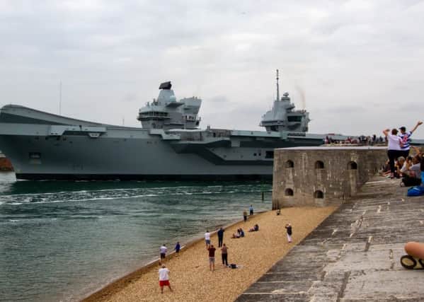 HMS Queen Elizabeth leaves Portsmouth on Sunday June 10. Picture: Ian Pears
