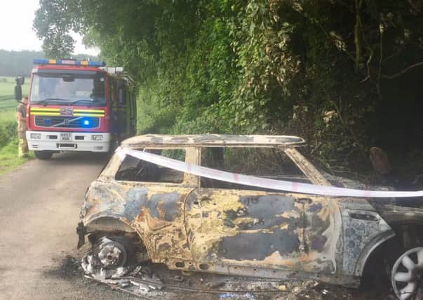 Firefighters warned of joyriding after attending this burned-out car. Picture: Horndean fire station