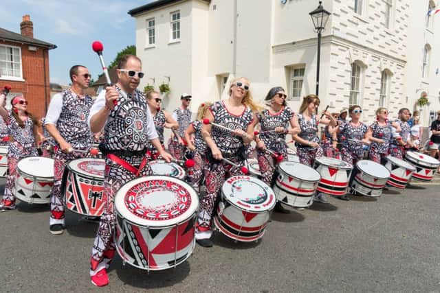 The 'Batala' drummers from Portsmouth Picture: Duncan Shepherd