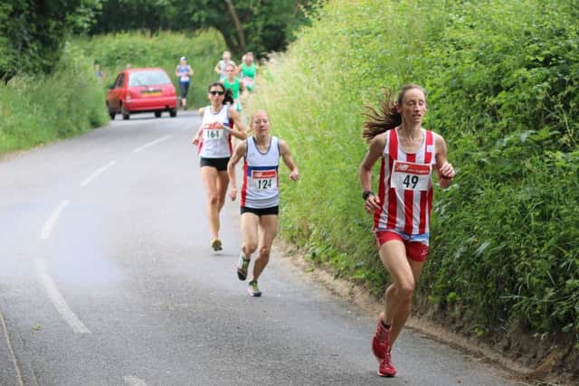 Sarah Kingston sets a fast pace early in the race. Picture: David Brawn