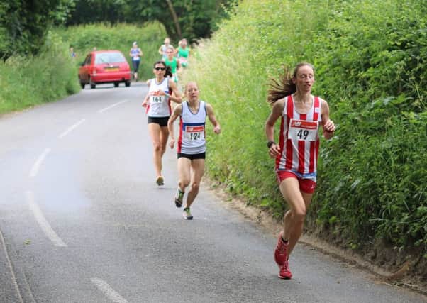 Sarah Kingston sets a fast pace early in the race. Picture: David Brawn
