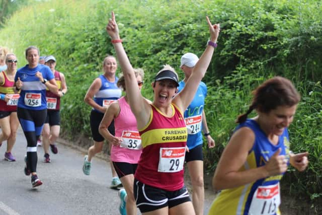 Kerry Brown, representing Fareham Crusaders, enjoying the Purbrook Ladies 5. Picture: David Brawn