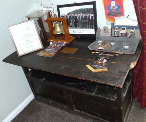 The table in the Royal Oak pub, Fishguard where the surrender was signed.