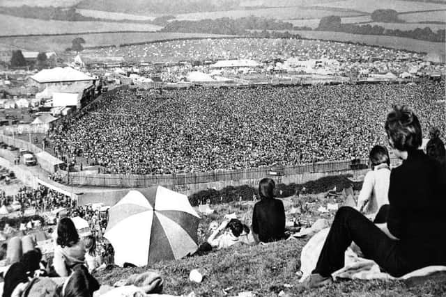View from Afton Down Isle of Wight Festival in 1970. Picture: Chris Weston.