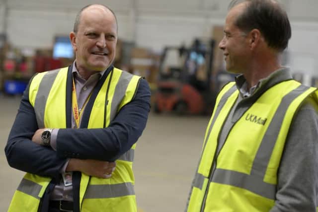 UK Mail CEO with Meon Valley MP George Hollingbery