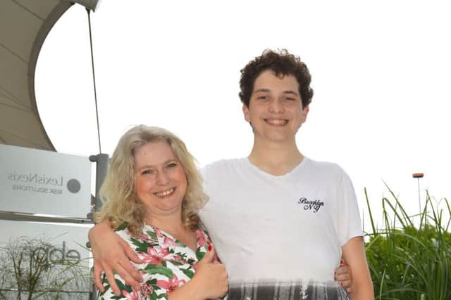 Harley Salter, with his mum Vanessa