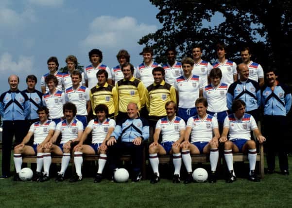 Steve Foster, back row, third left, with the England squad in 1982