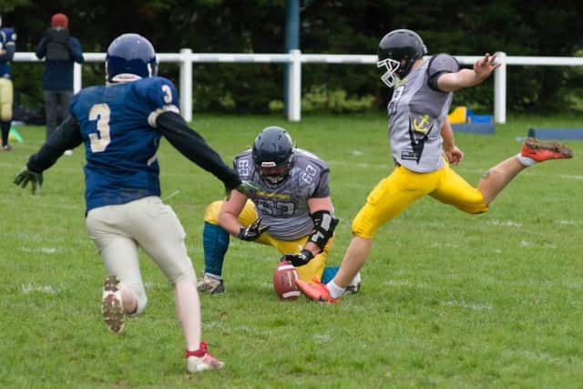George Evans kicked three field goals in Portsmouth Dreadnoughts' win over Swindon Storm. Picture: Duncan Shepherd