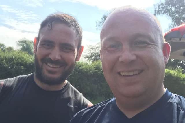 Lee Thompson (left) and Pete Dallaway after one of their training sessions at Kingley Vale