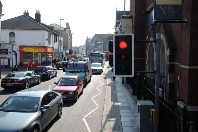 Traffic builds up in London Road, North End