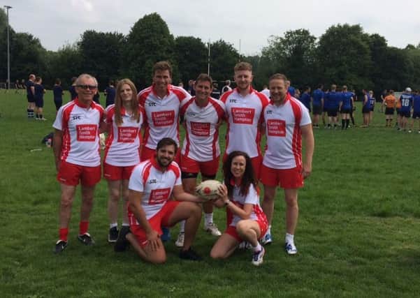 The Lambert Smith Hampton team at the annual touch rugby event, which raised Â£2,000 to help fight prostate cancer in memory of a much-loved former colleague Jeremy Young.  Picture submitted