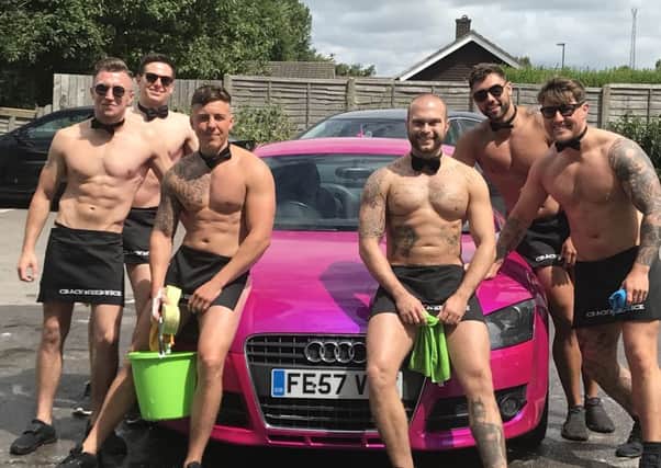 Naked Butler Charity Car Wash was held in Southbourne to raise money for Prostate Cancer UK. Picture: Tracey Ritchie.