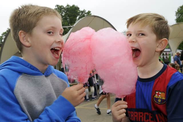 St John's Primary School Summer Fair. Brothers (left to right) Harrison Janowski (9) with Maximus Janowski (6) both are pupils at the school. Picture: Malcolm Wells (180616-4193)