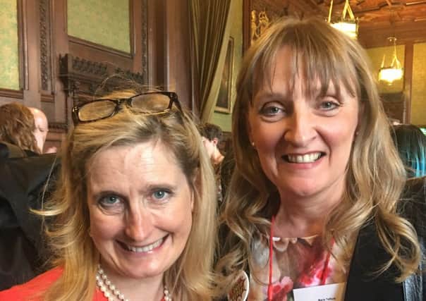 Author Cressida Cowell with Marie Telford, owner of Hayling Island Bookshop, at The House of Commons, launching an initative to boost literacy  Picture submitted