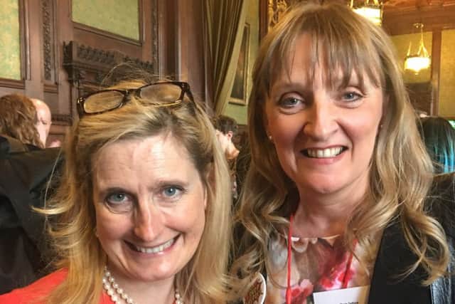 Author Cressida Cowell with Marie Telford, owner of Hayling Island Bookshop, at The House of Commons, launching an initative to boost literacy Picture submitted