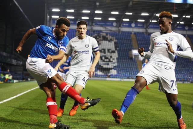 Nathan Thompson in action against Chelsea under-21s in the Checkatrade Trophy last season. Picture: Joe Pepler