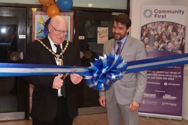 Mayor of Havant, Peter Wade, cuts the ribbon to the relaunched cinema with Community First CEO, Tim Houghton. Credit: Community First
