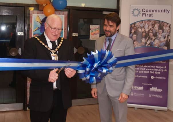 Mayor of Havant, Peter Wade, cuts the ribbon to the relaunched cinema with Community First CEO, Tim Houghton. Credit: Community First