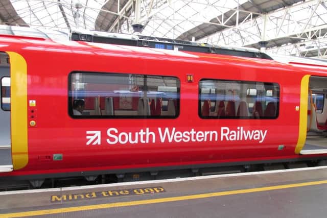 A South Western Railway train at Waterloo