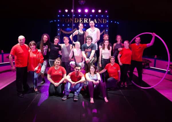 Top Banana Circus meets the pros from Circus Wonderland. Picture: Phelim Rowland