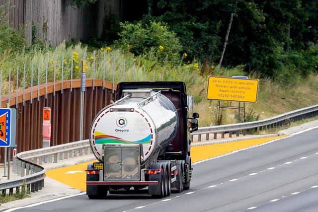 An emergency area on a smart motorway. The revamped M27 will have 13 such areas