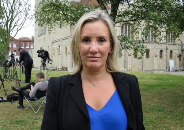 Gosport MP Caroline Dinenage at Portsmouth Cathedral for the release of the report into deaths at Gosport War Memorial Hospital