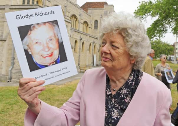 Dogged campaigner 

Gillian McKenzie whose Mum Gladys Richards died on August 21, 1998 

at Gosport War Memorial Hospital      Picture: Malcolm Wells