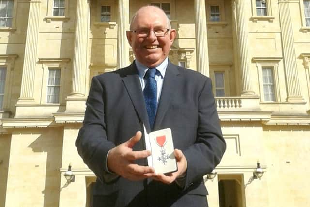 Portsmouth College principal Steve Frampton at Buckingham Palace when he was awarded his MBE