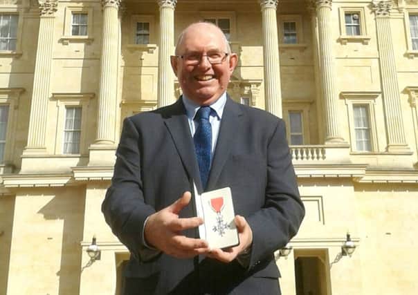 Portsmouth College principal Steve Frampton at Buckingham Palace when he was awarded his MBE