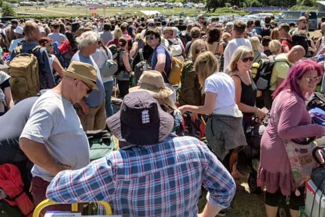 Fans have been queuing for hours to get into the Isle of Wight Festival. Picture: Ben Clements