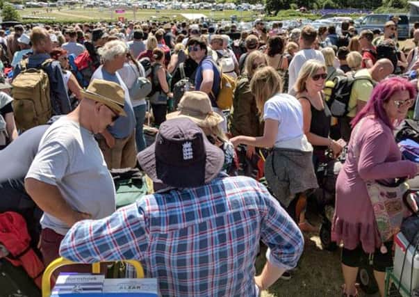 Fans have been queuing for hours to get into the Isle of Wight Festival. Picture: Ben Clements