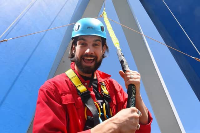 Jamie Jewitt about to leap from the Emirates Spinnaker Tower
Picture: Solent News